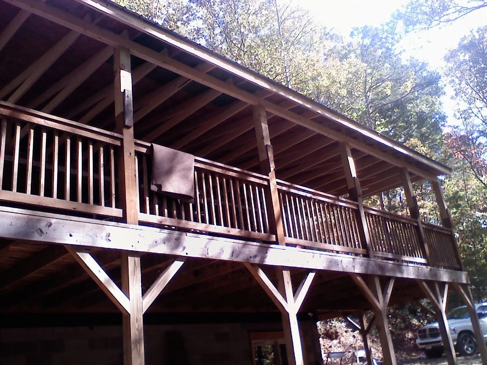 Timber framing under a new elevated porch and deck — Roof Leak Repair in Kearneysville by Roofing Brothers